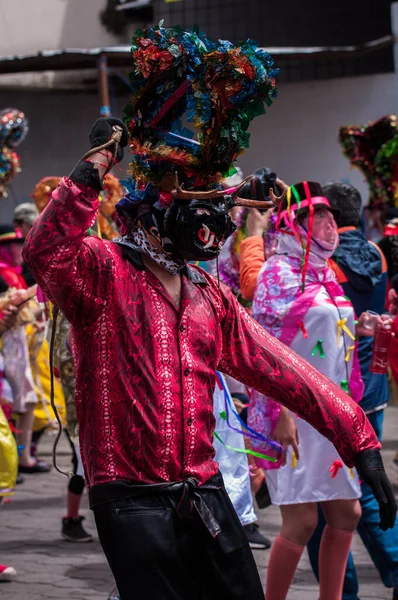 Pillaro Ecuador January 2020 Person Red Devil Mask Diablada Devil — 图库照片