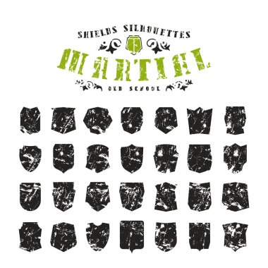 Kalkanlar siluetleri hisse senedi vektör kümesi