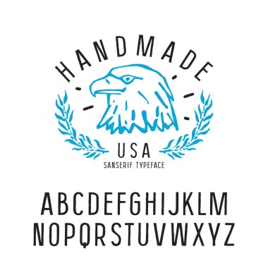 Sanserif yazı tarzında el yapımı grafik bir dizi hisse senedi vektör