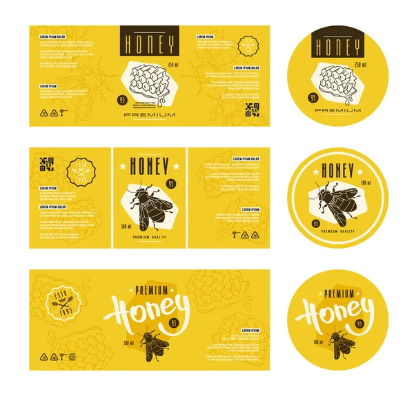 Set of templates label for honey — Stock Vector