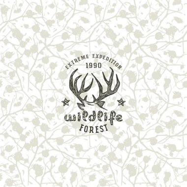 Kamuflaj Dikişsiz desen ve amblem t-shirt için