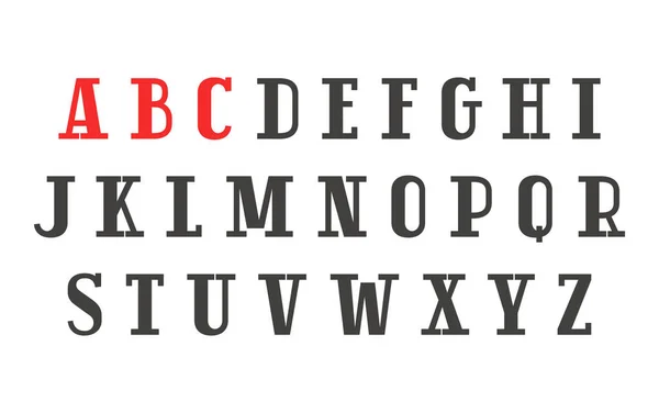 Fonta slab serif dalam gaya retro - Stok Vektor