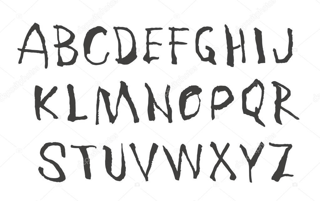 Vector handwritten brush font