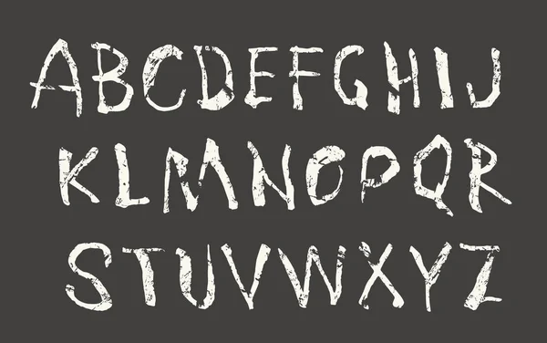 Vector handwritten brush font with shabby texture — Stock Vector