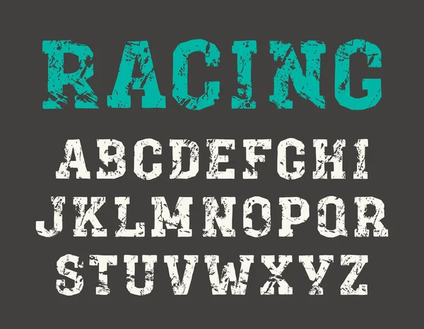 Slab serif-lettertype in de stijl van handgemaakte graphics — Stockvector