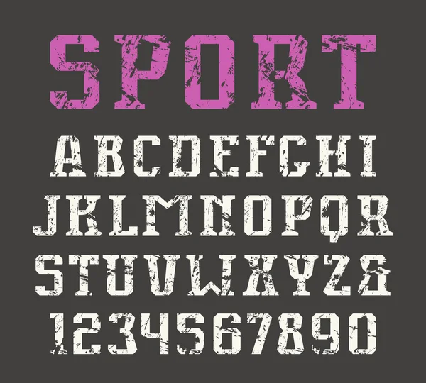 Serif γραμματοσειρά και ψηφία σε urban στυλ — Διανυσματικό Αρχείο