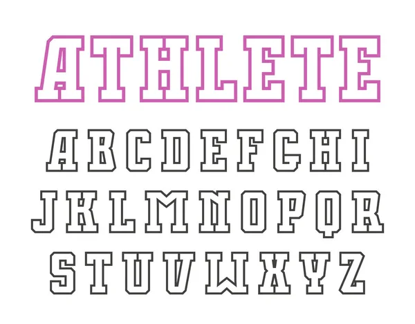 Lastra serif font contorno in stile sportivo — Vettoriale Stock
