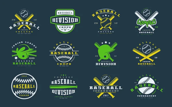 Badges set of baseball team — Stock Vector