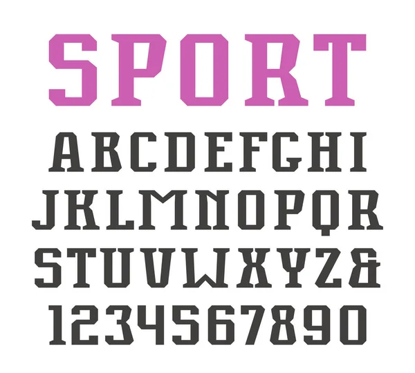 Caratteri e numeri Serif in stile urbano — Vettoriale Stock
