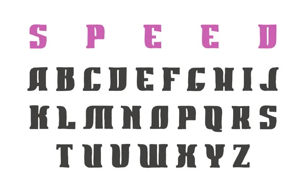 Fonte Serif dans le style des graphiques dessinés à la main — Image vectorielle