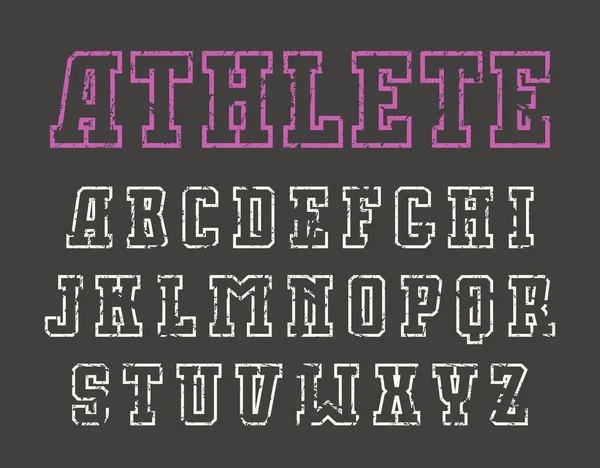 Lastra serif font contorno in stile sportivo — Vettoriale Stock