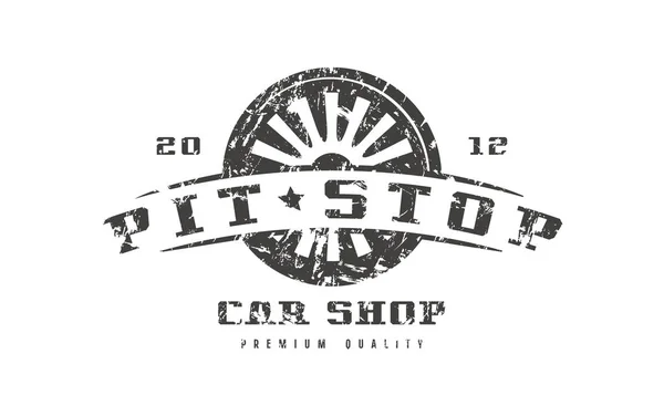 Auto shop odznak s ošuntělý texturou — Stockový vektor