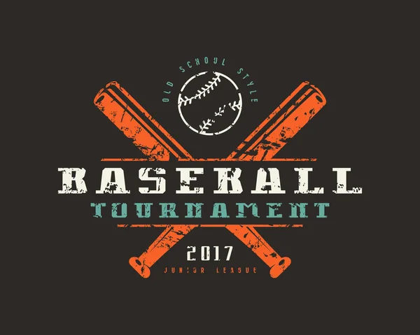 Emblem of baseball tournament. Graphic design for t-shirt — Stock Vector