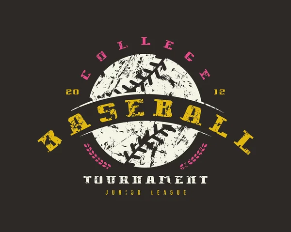 Státní znak baseballový turnaj. Grafický design pro tričko — Stockový vektor