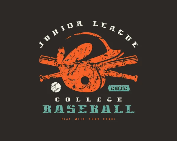 Emblem of baseball team. Graphic design for t-shirt — Stock Vector