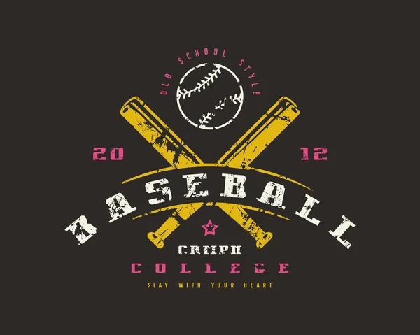 Emblema do campeonato de basebol. Projeto gráfico para t-shirt — Vetor de Stock