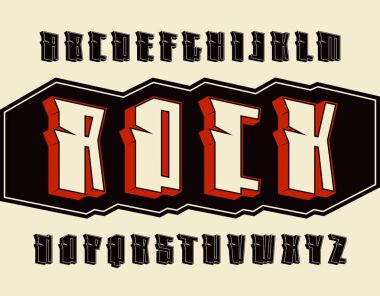 Hard rock tarzında dekoratif sanserif yazı tipi