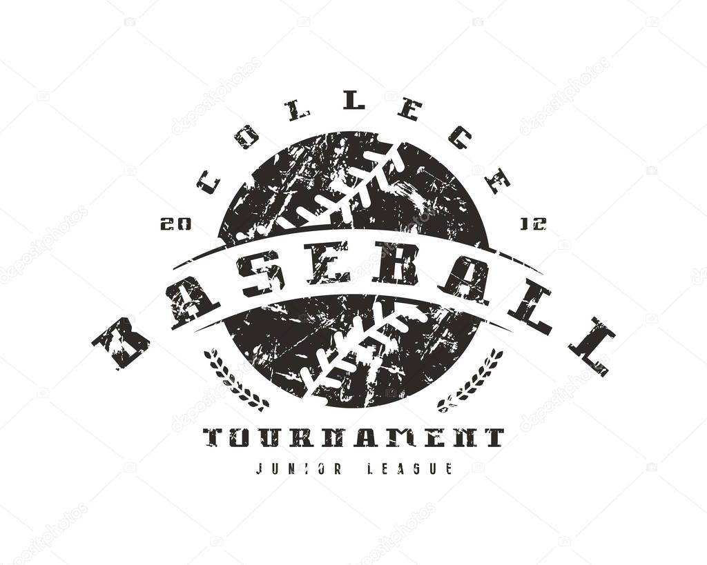 Emblem of baseball tournament. Graphic design for t-shirt