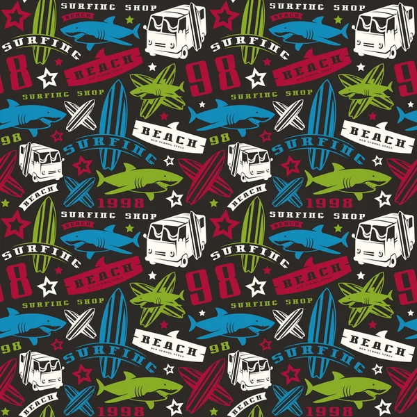 Surfing seamless pattern