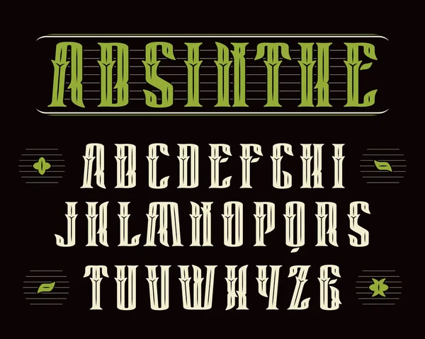 Dekorativa serif-typsnitt i vintagestil — Stock vektor