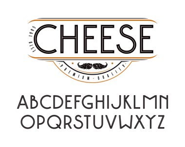 Bir iç dağılımı ile dekoratif sanserif yazı tipi