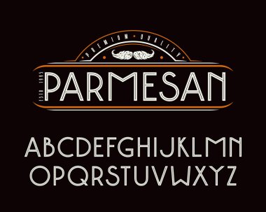 Bir iç dağılımı ile dekoratif sanserif yazı tipi