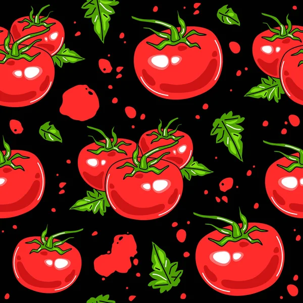 Saftiga tomater sömlösa mönster — Stock vektor