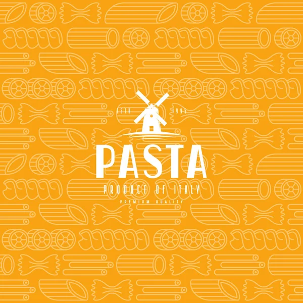 Patrón sin costuras con variedades de pasta — Vector de stock