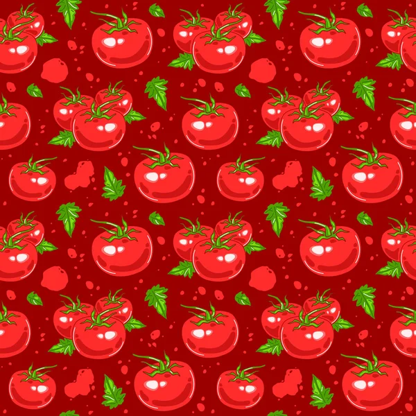 Сочные помидоры бесшовный узор — стоковый вектор
