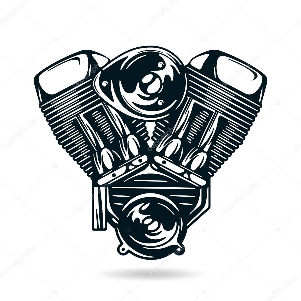 Illustration of motorcycle engine — Stock Vector © Neuevector #151714286