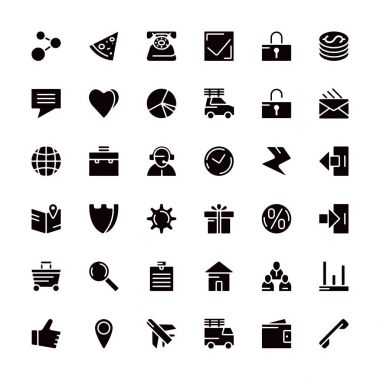 Hareket web mağaza ve iş simgeleri