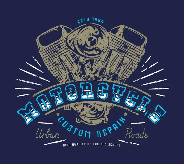 Emblema del club de motos para camiseta — Archivo Imágenes Vectoriales