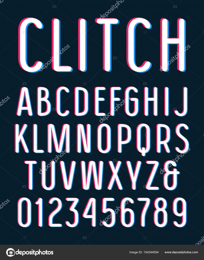 Download Sanserif Font With Rounded Corners And Glitch 3d Effect Stock Vector C Neuevector 154344054 SVG Cut Files