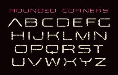 Sanserif font with rounded corners clipart