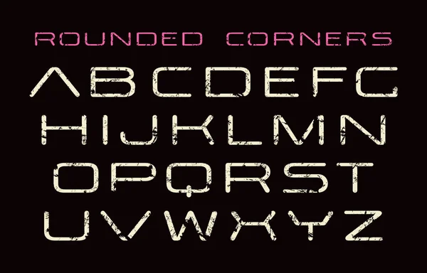 Sanserif-fontti pyöristetyillä kulmilla — vektorikuva