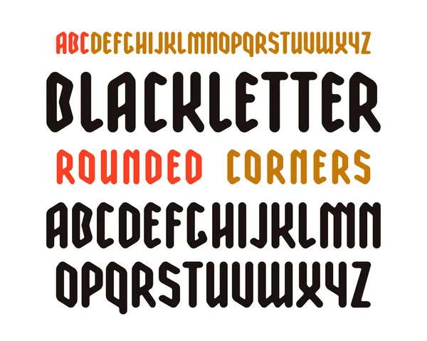 带圆角的黑色字母样式窄 sanserif 字体 — 图库矢量图片