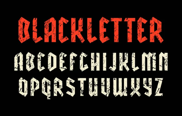Úzký grotesk písmo ve stylu černé písmeno — Stockový vektor