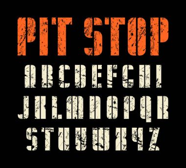 Dekoratif şablon-plaka sanserif yazı tipi