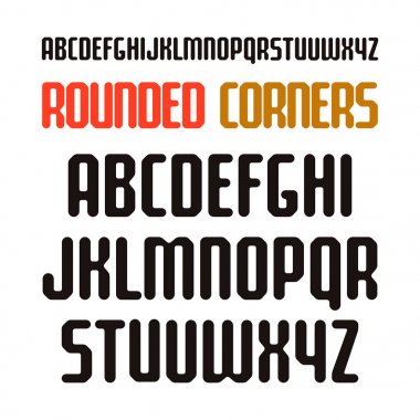 Köşeleri yuvarlatılmış dar sanserif yazı tipi