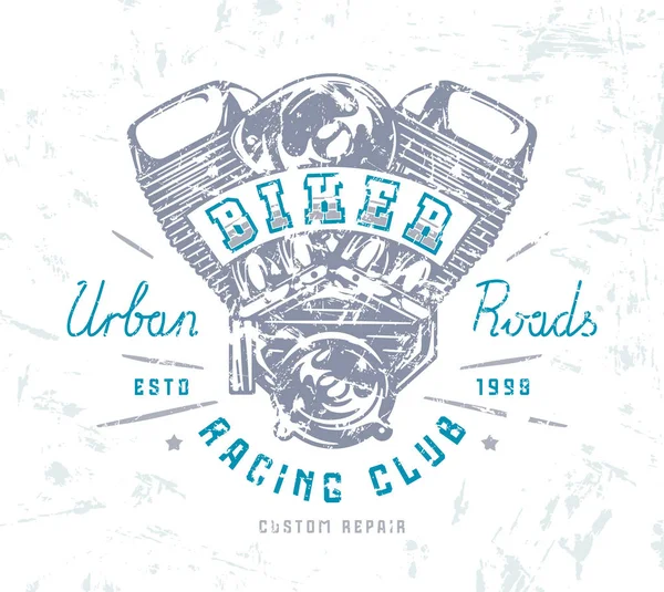 Emblema del club de motociclistas para camiseta — Archivo Imágenes Vectoriales