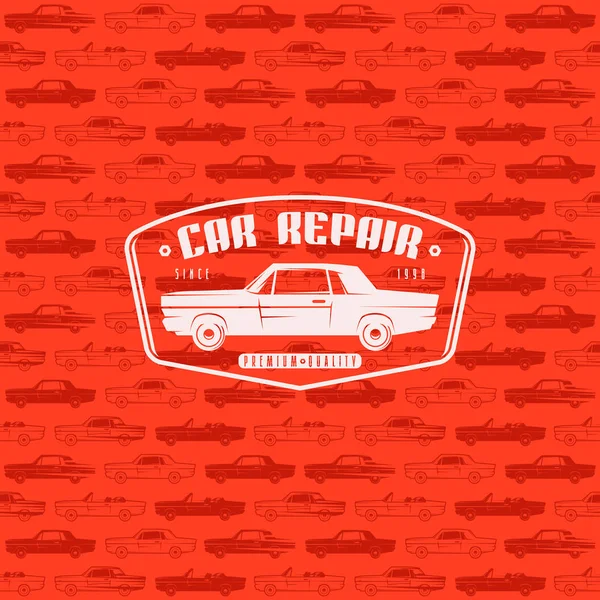 Seamless pattern with image of retro cars — Stock Vector