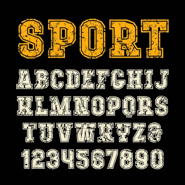 Serif-lettertype in sport stijl met contour — Stockvector