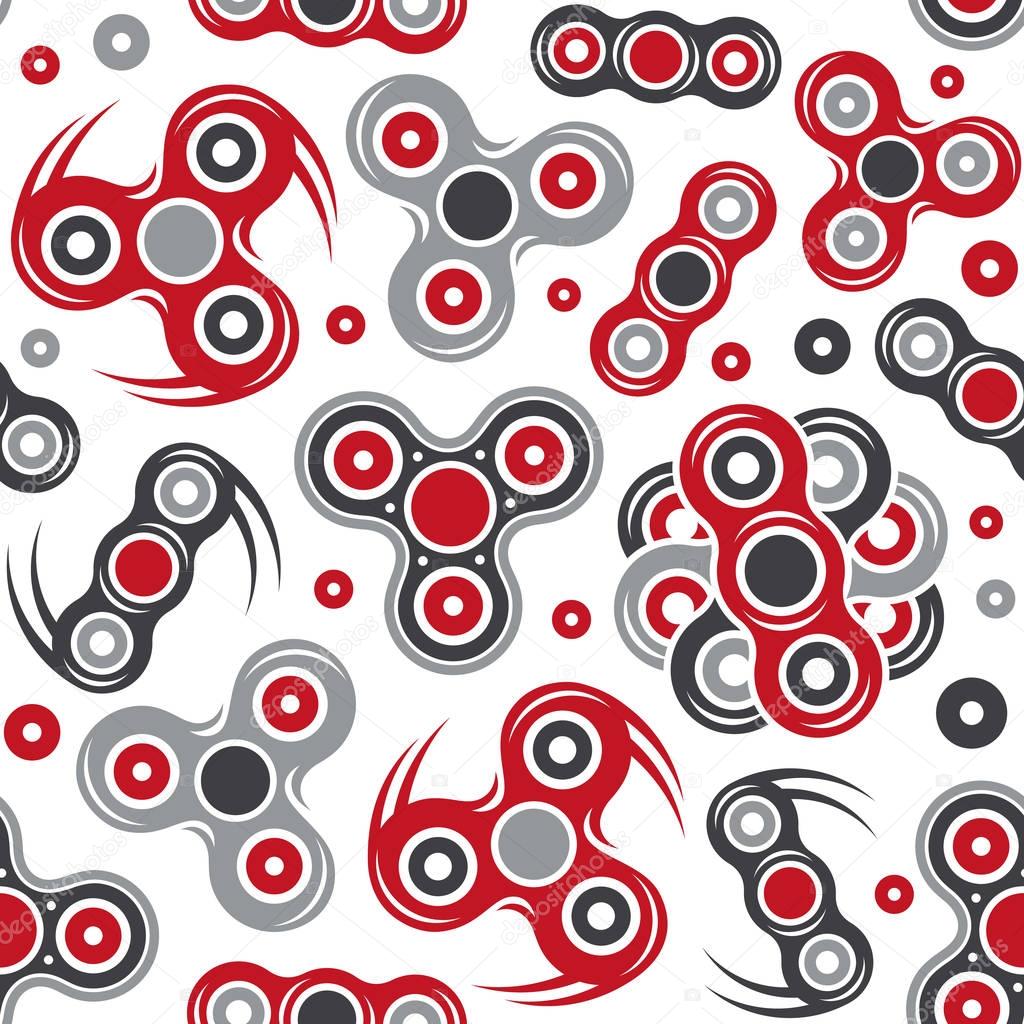 Seamless pattern with image of hand spinner toys 