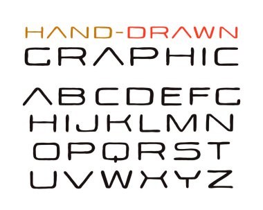 El yapımı grafik tarzı Sanserif yazı tipi