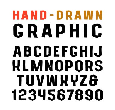 El yapımı grafik tarzı Sanserif yazı tipi