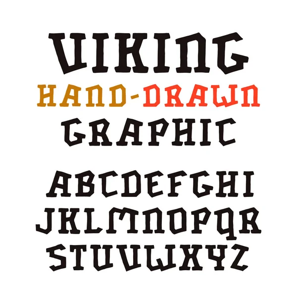 Serif fuente en el estilo de gráficos hechos a mano — Vector de stock