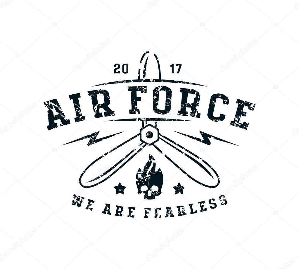 Air force emblem in thin line style