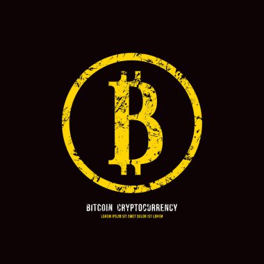 Bitcoin cryptocurrency hisse senedi vektör arması