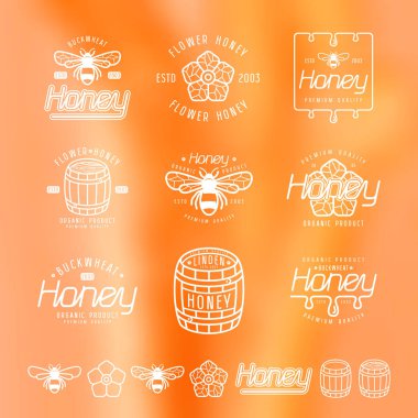 Bal etiketleri, rozetler ve tasarım elementleri