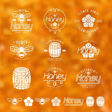 Bal etiketleri, rozetler ve tasarım elementleri